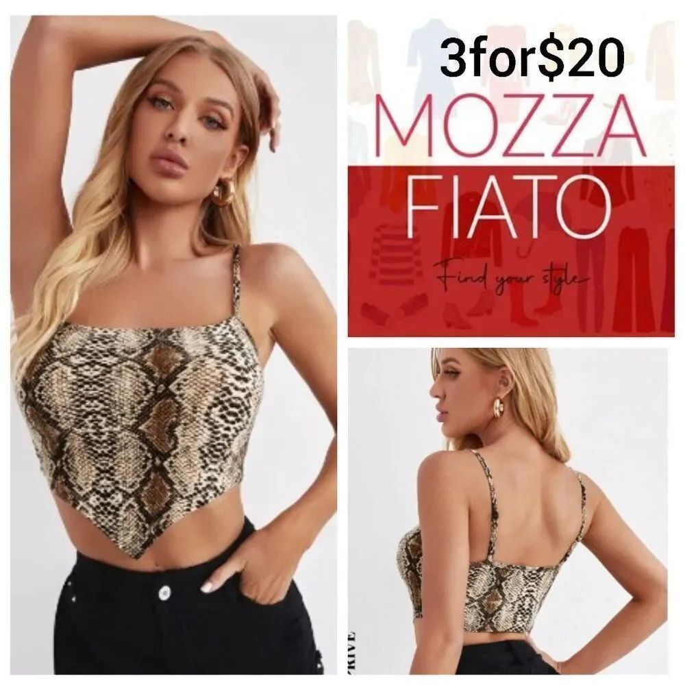 3for$20 NWT SHEIN Privé Snakeskin Bandana Cami Top